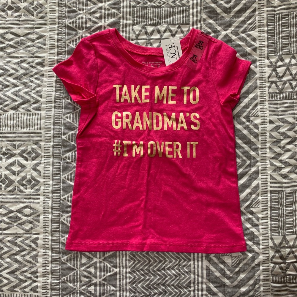 Toddler girl pink grandmas shirt